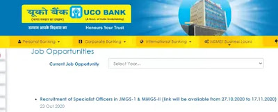 UCO Bank Recruitment 2020 - 91 Specialist Officer Post Vacancy